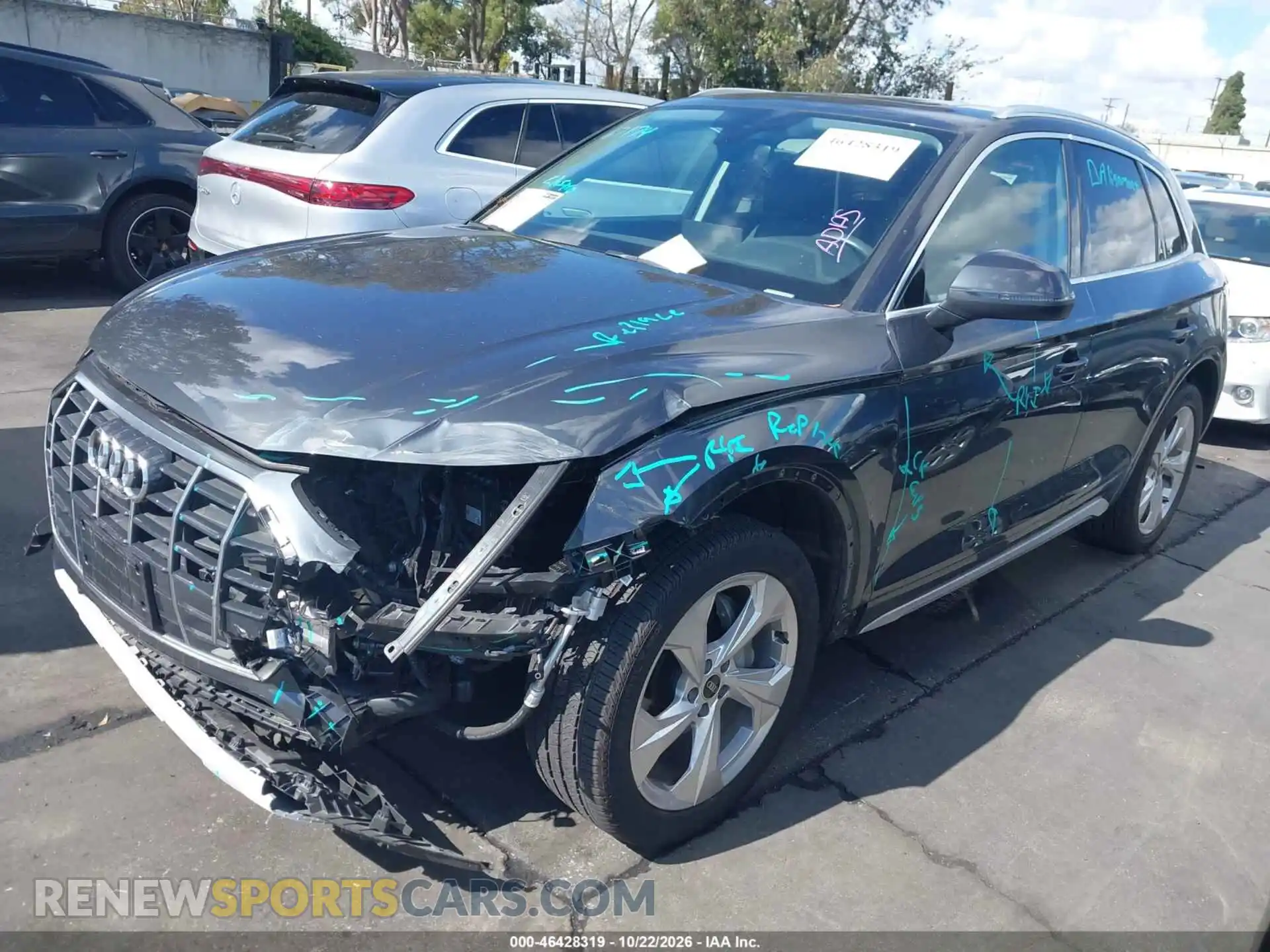 2 fotografías del automóvil dañado WA1BAAFY3M2105757 AUDI Q5 2021