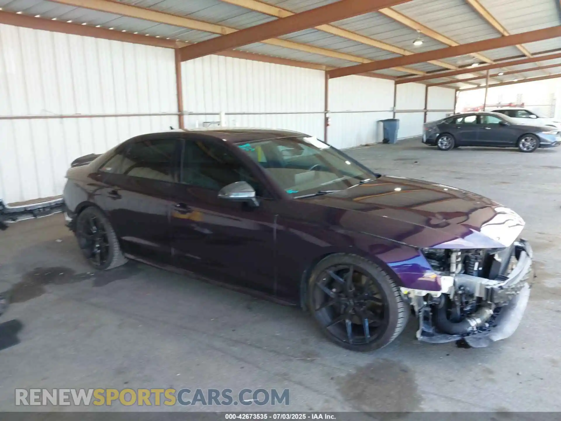 1 Photograph of a damaged car WAUB4AF45NA049481 AUDI S4 2022