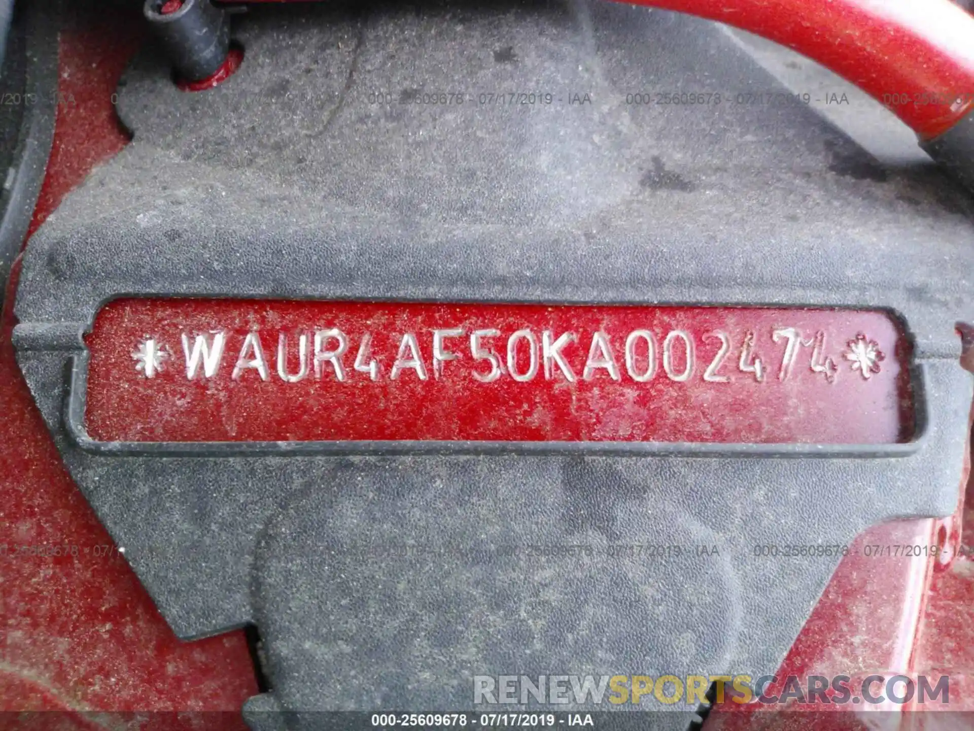 9 Photograph of a damaged car WAUR4AF50KA002474 AUDI S5 2019