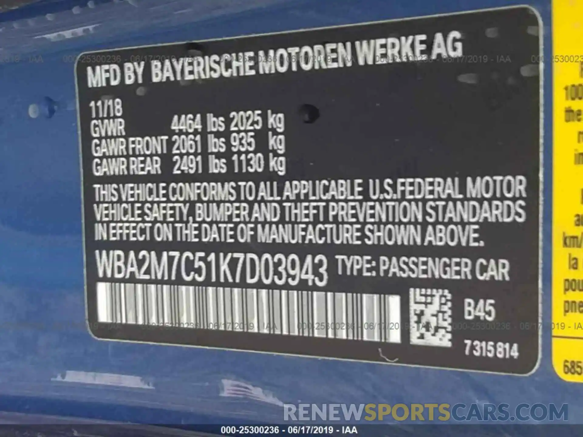 9 Photograph of a damaged car WBA2M7C51K7D03943 BMW 230I 2019
