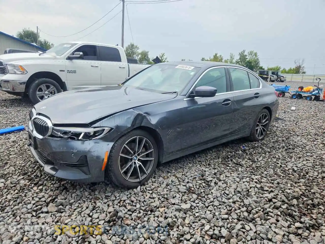 1 Photograph of a damaged car 3MW5R7J07M8C17654 BMW 3 SERIES 2021