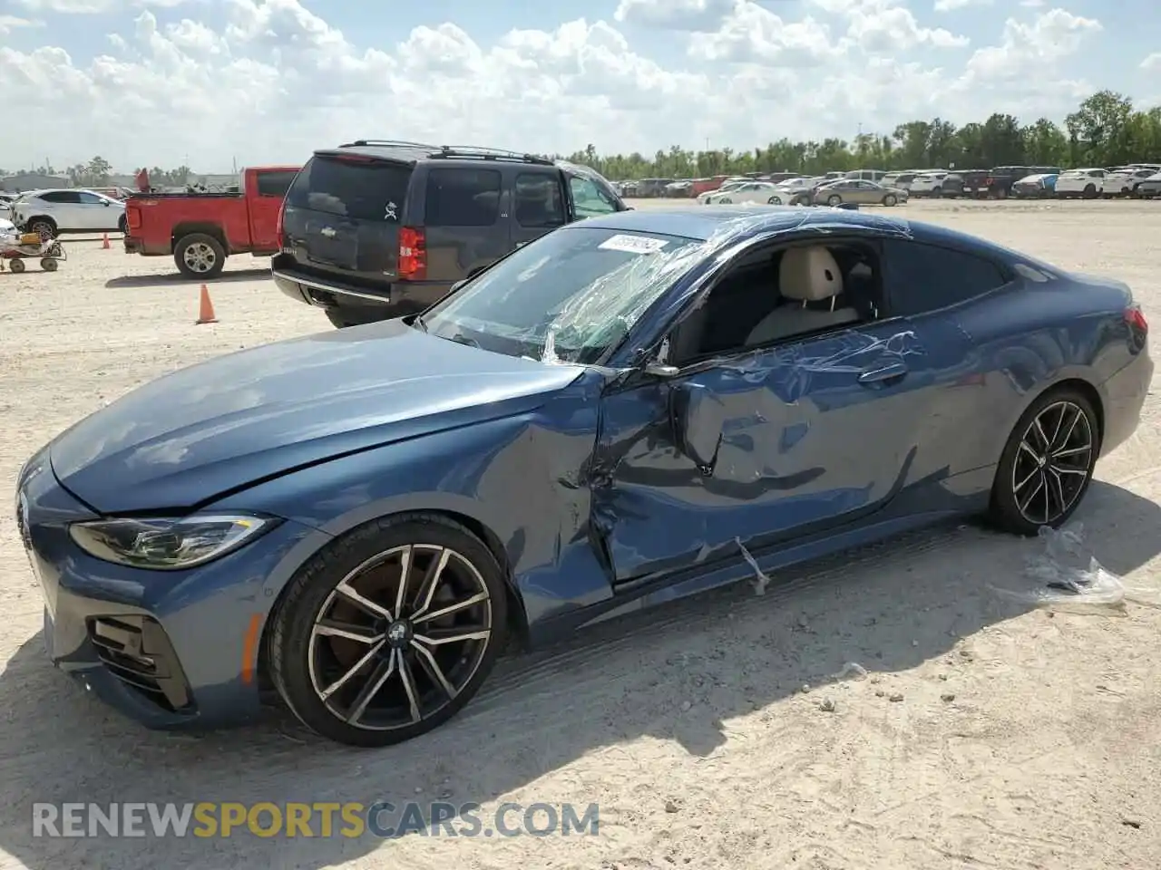 1 Photograph of a damaged car WBA53AP07MCF42936 BMW 4 SERIES 2021
