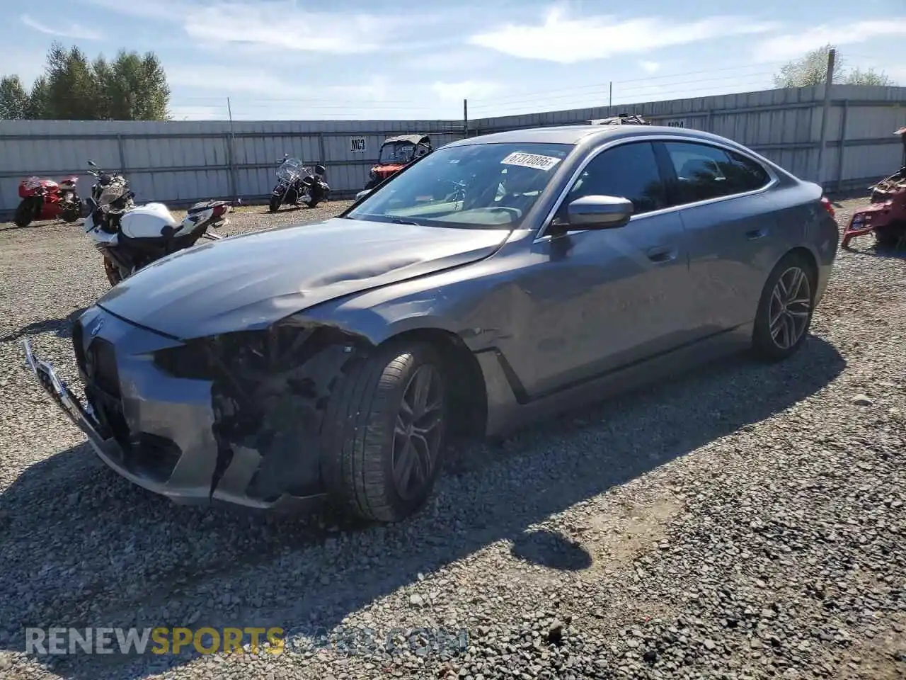 1 fotografías del automóvil dañado WBA63AV07NFM84069 BMW 4 SERIES 2022