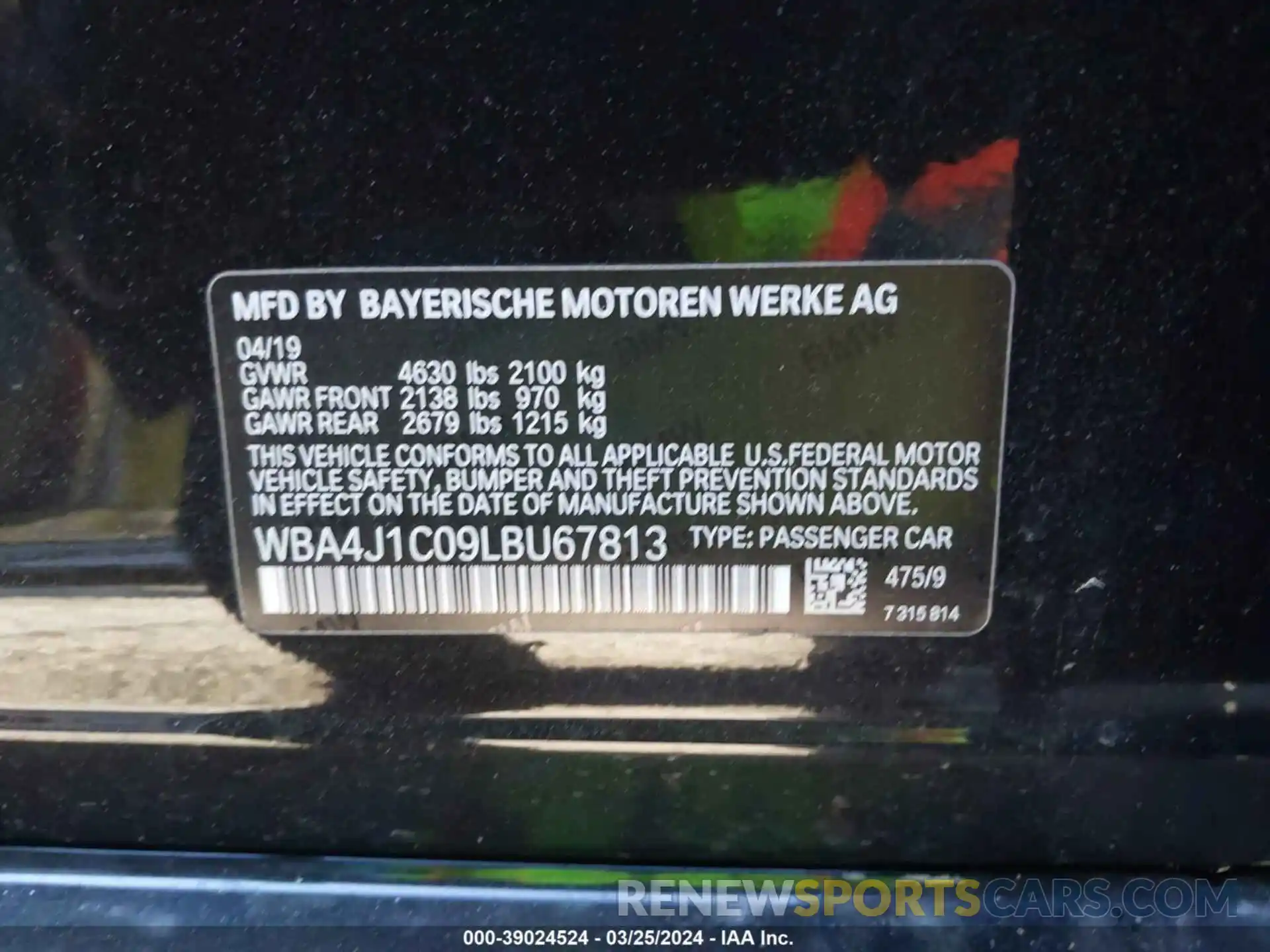 9 Photograph of a damaged car WBA4J1C09LBU67813 BMW 430I GRAN COUPE 2020