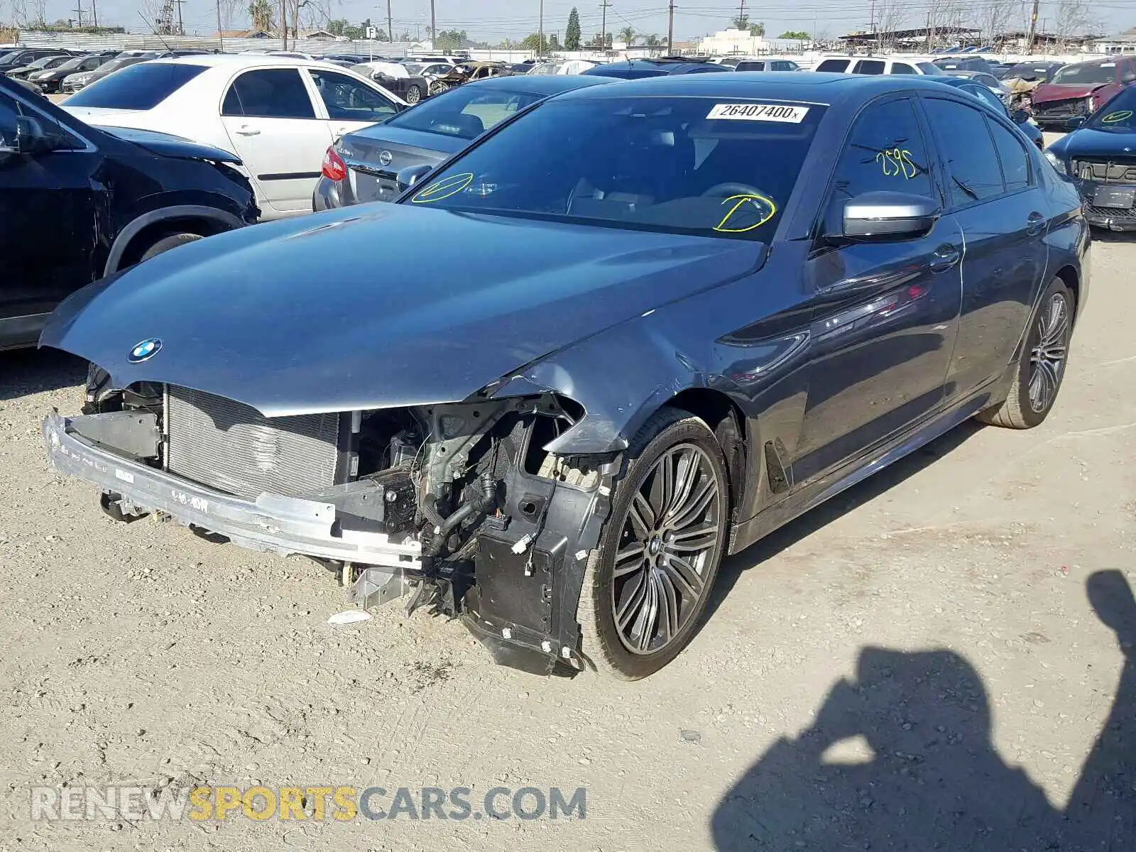 2 fotografías del automóvil dañado WBAJA5C54KWW49206 BMW 5 SERIES 2019