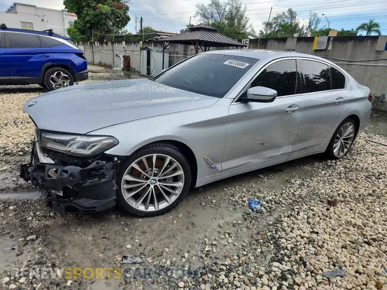 1 fotografías del automóvil dañado WBA53BH02MWX08005 BMW 5 SERIES 2021