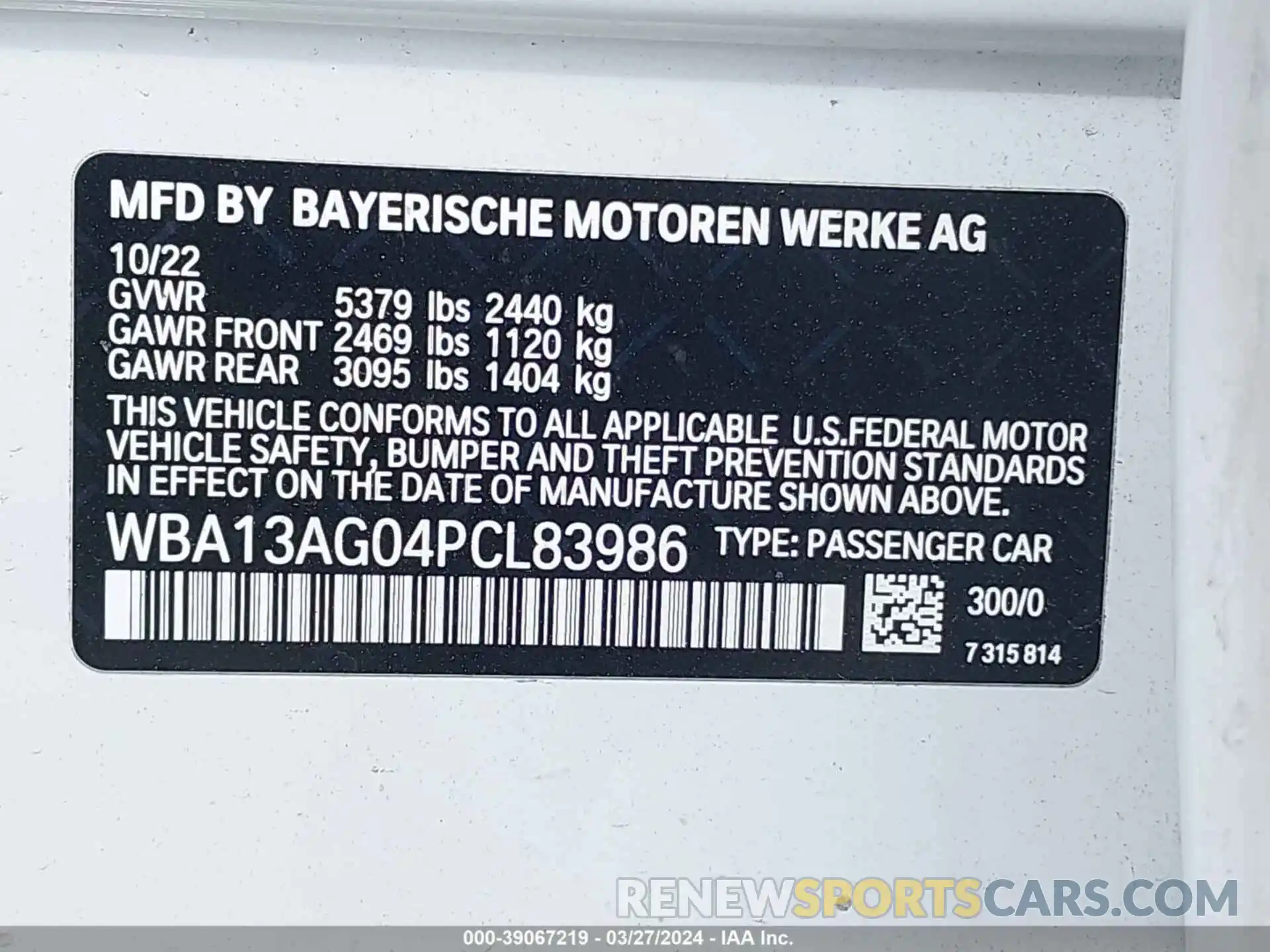 9 Photograph of a damaged car WBA13AG04PCL83986 BMW 530E 2023
