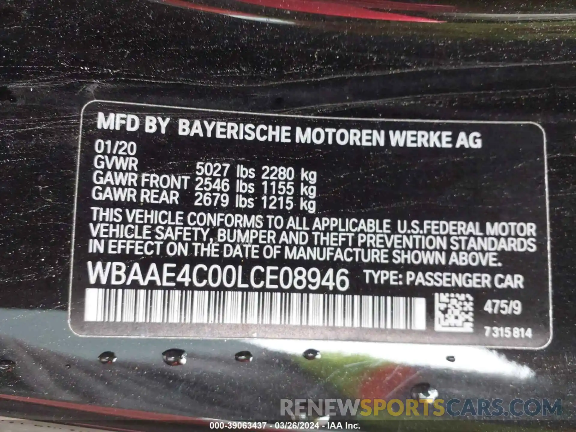 9 Photograph of a damaged car WBAAE4C00LCE08946 BMW 840I 2020
