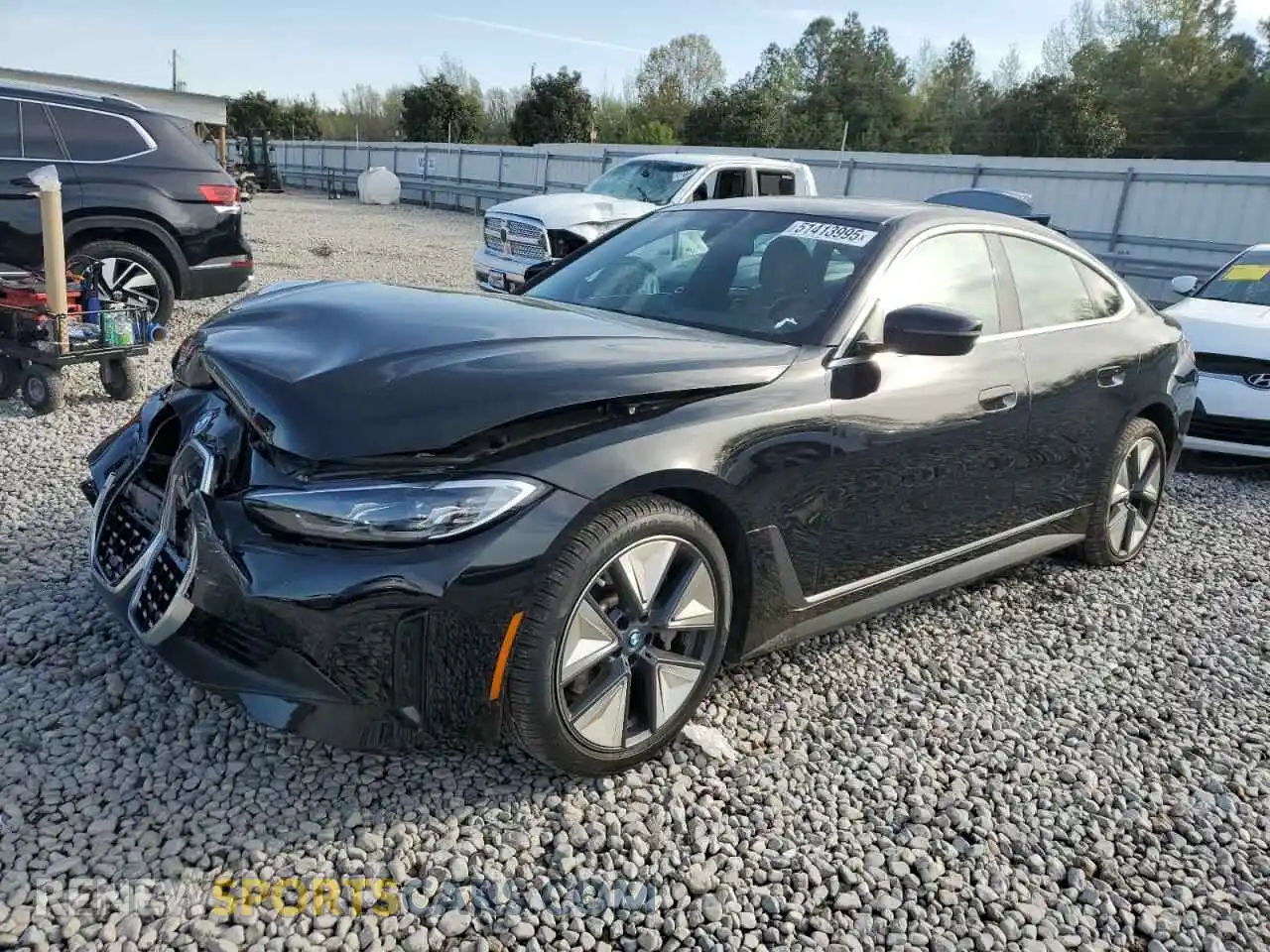 1 fotografías del automóvil dañado WBY73AW02NFN11747 BMW I4 EDRIVE 2022