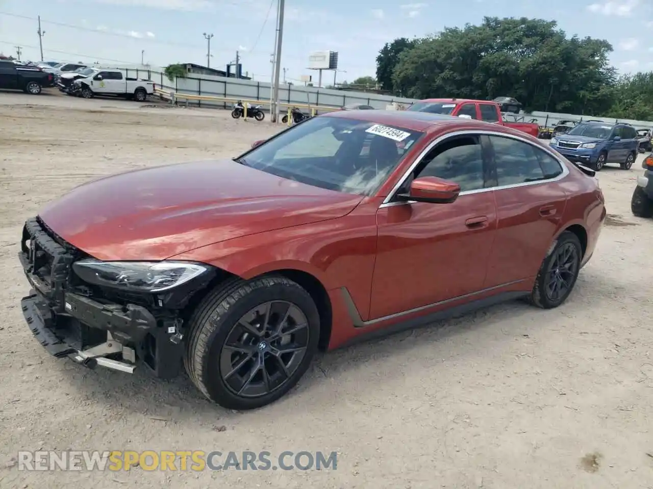 1 Фотография поврежденного автомобиля WBY73AW07NFN21786 BMW I4 EDRIVE 2022