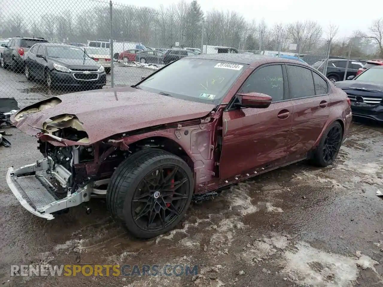 1 Photograph of a damaged car WBS53AY07NFM92482 BMW M3 2022