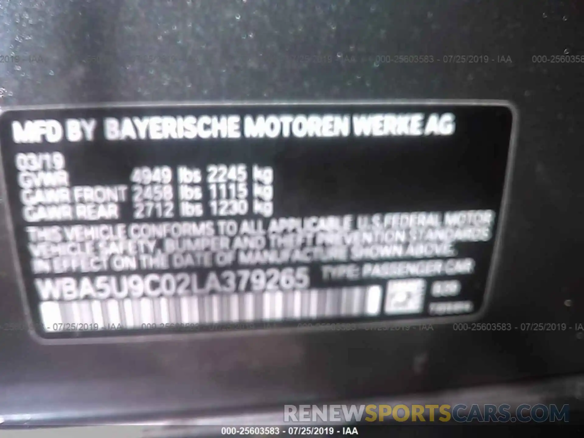 9 Photograph of a damaged car WBA5U9C02LA379265 BMW M340XI 2020