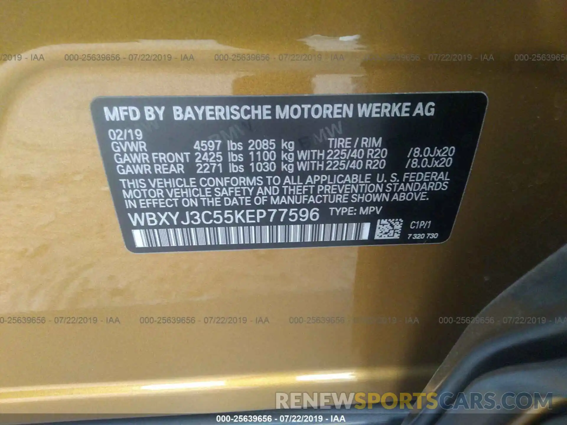 9 Photograph of a damaged car WBXYJ3C55KEP77596 BMW X2 2019