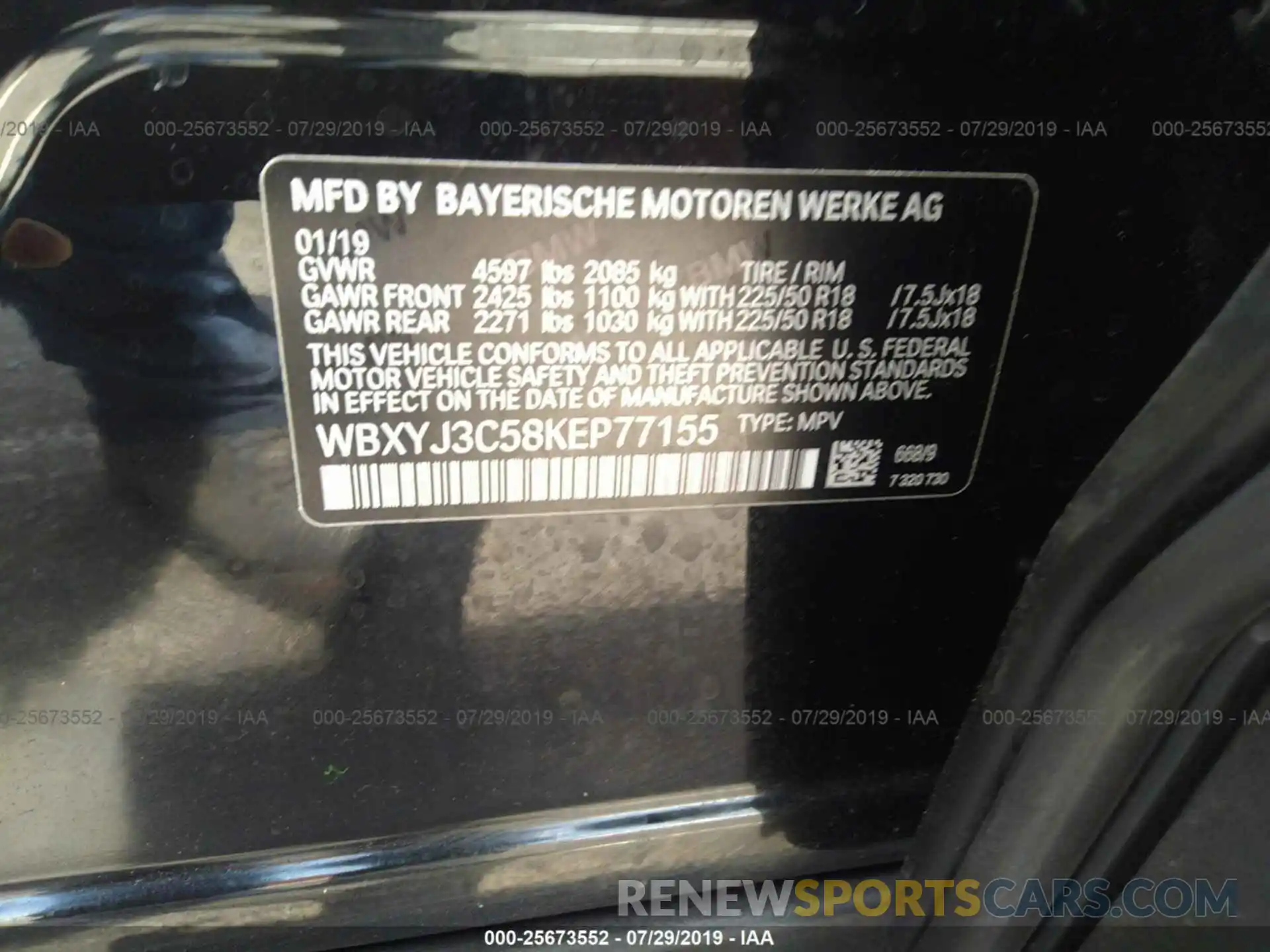 9 Photograph of a damaged car WBXYJ3C58KEP77155 BMW X2 2019