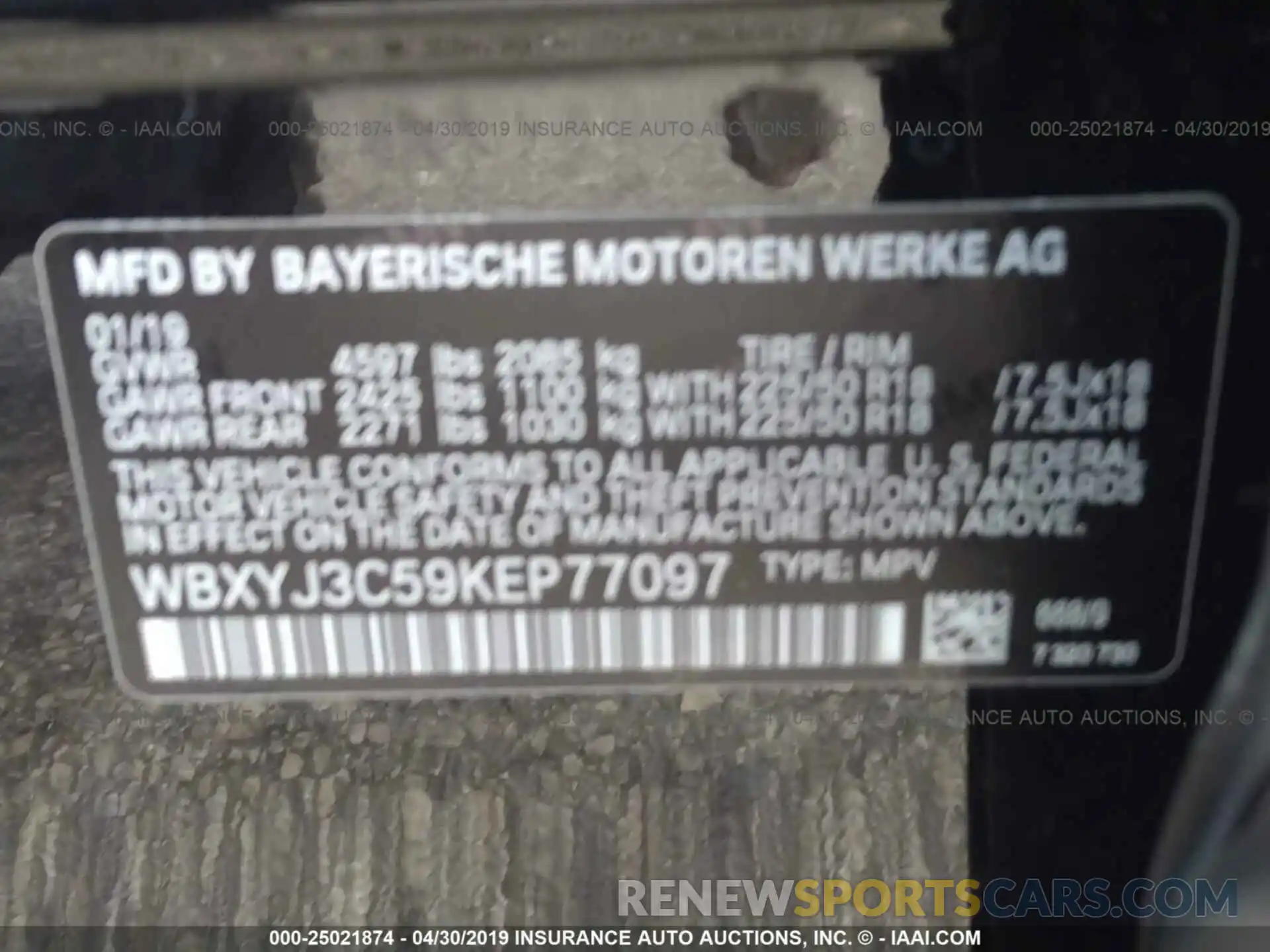 9 Photograph of a damaged car WBXYJ3C59KEP77097 BMW X2 2019