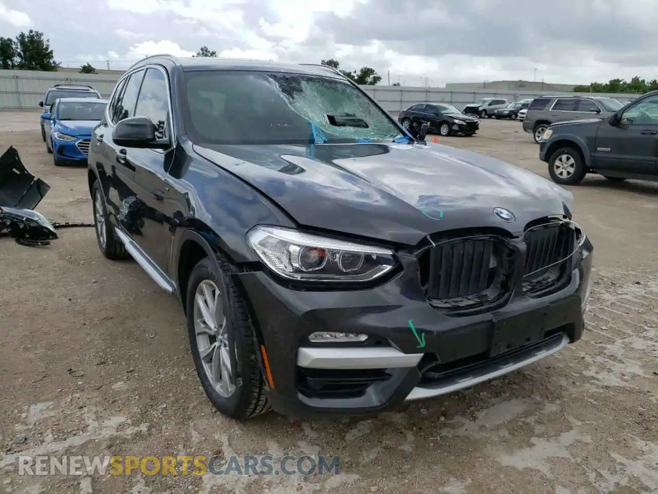 1 Photograph of a damaged car 5UXTR7C52KLR47740 BMW X3 2019