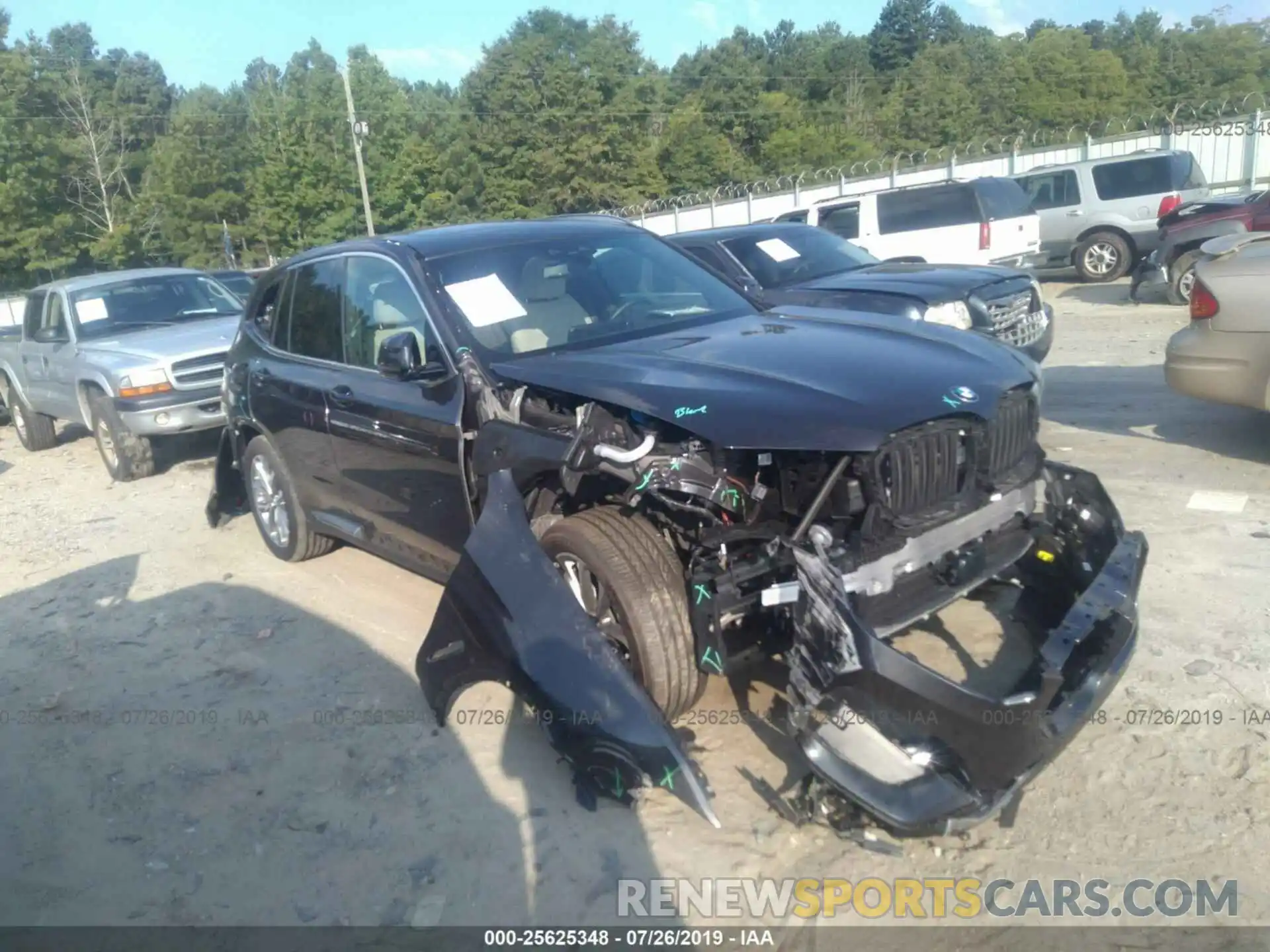 1 Photograph of a damaged car 5UXTR7C57KLF32318 BMW X3 2019
