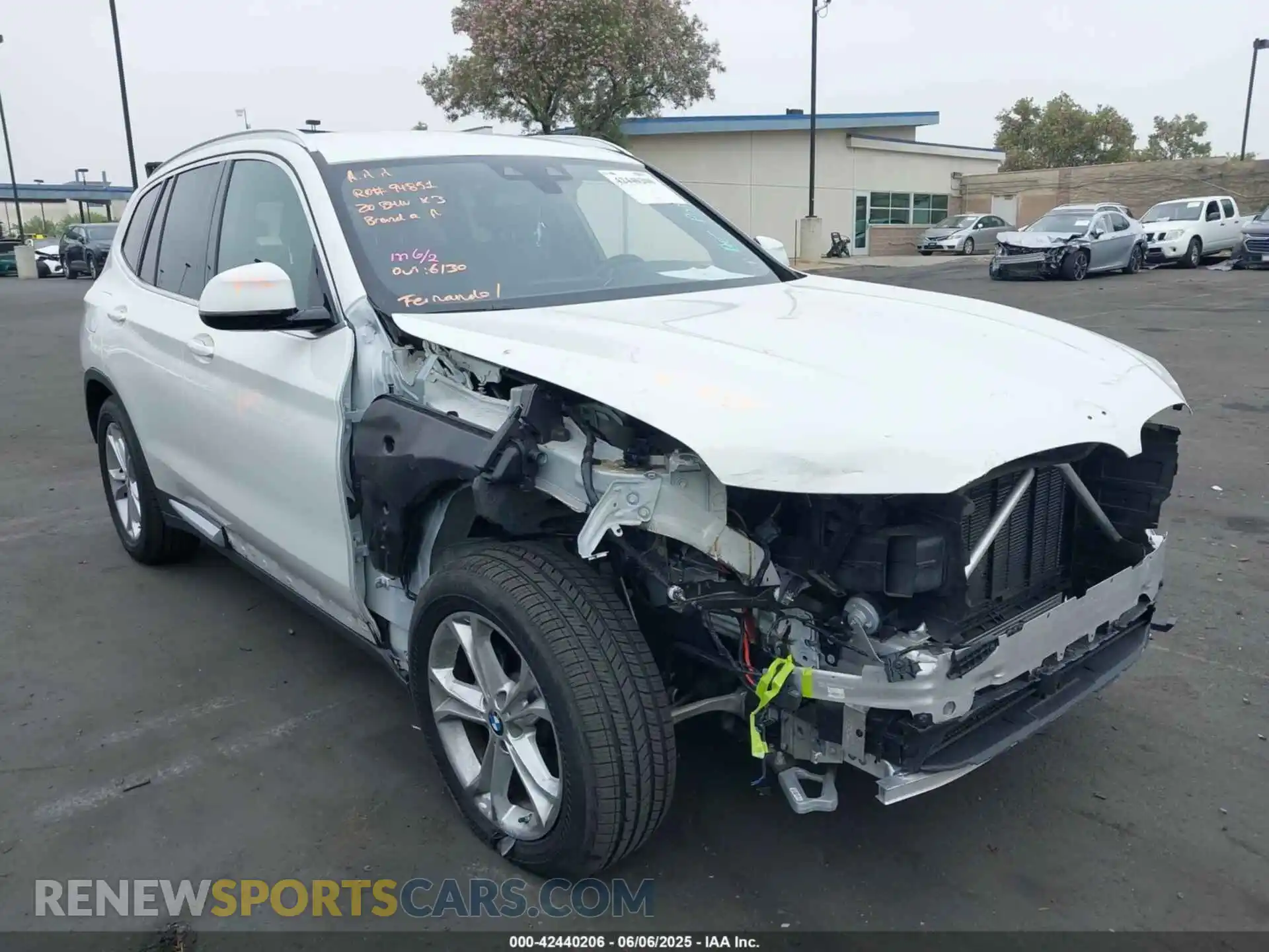1 Photograph of a damaged car 5UXTY3C01L9C61917 BMW X3 2020