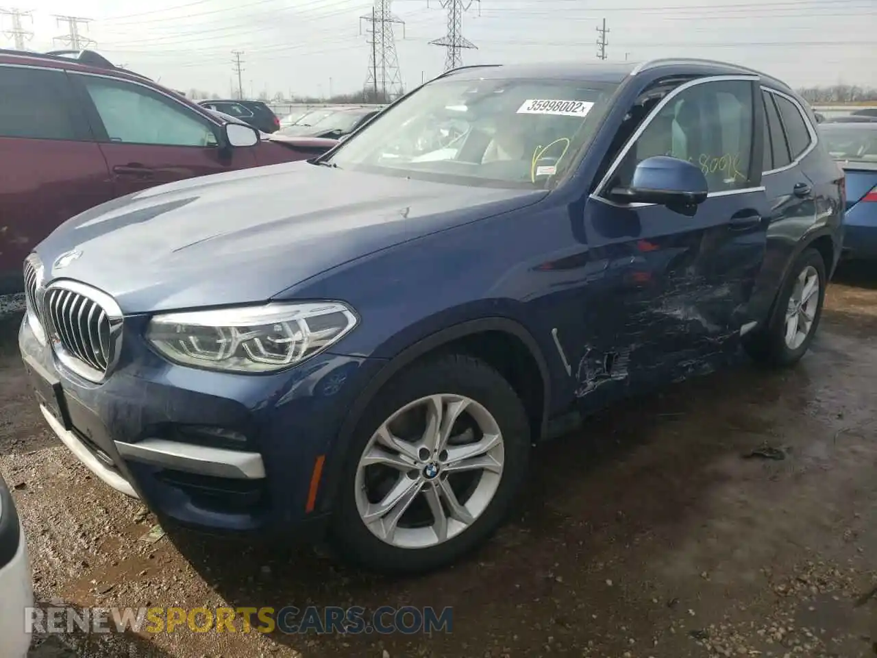 2 fotografías del automóvil dañado 5UXTY5C09L9B70342 BMW X3 2020