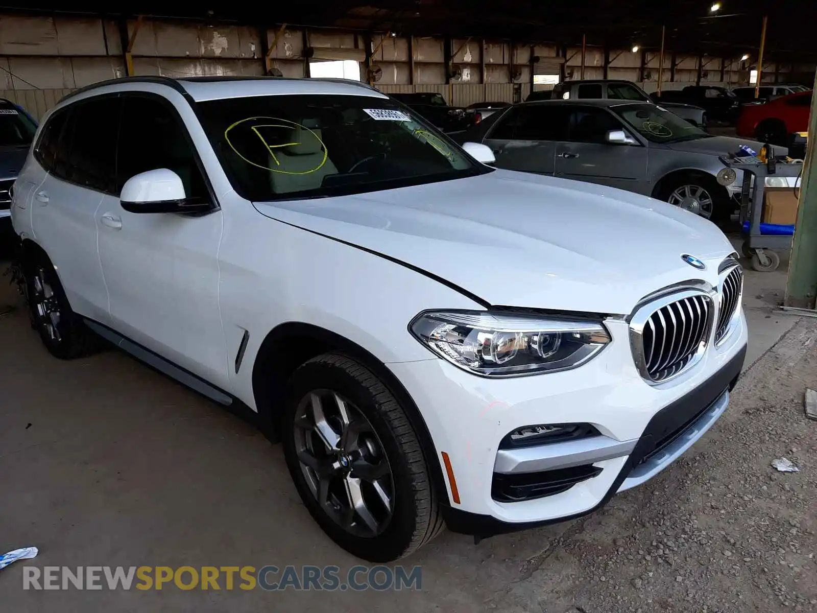 1 Photograph of a damaged car 5UXTY5C0XL9D47738 BMW X3 2020
