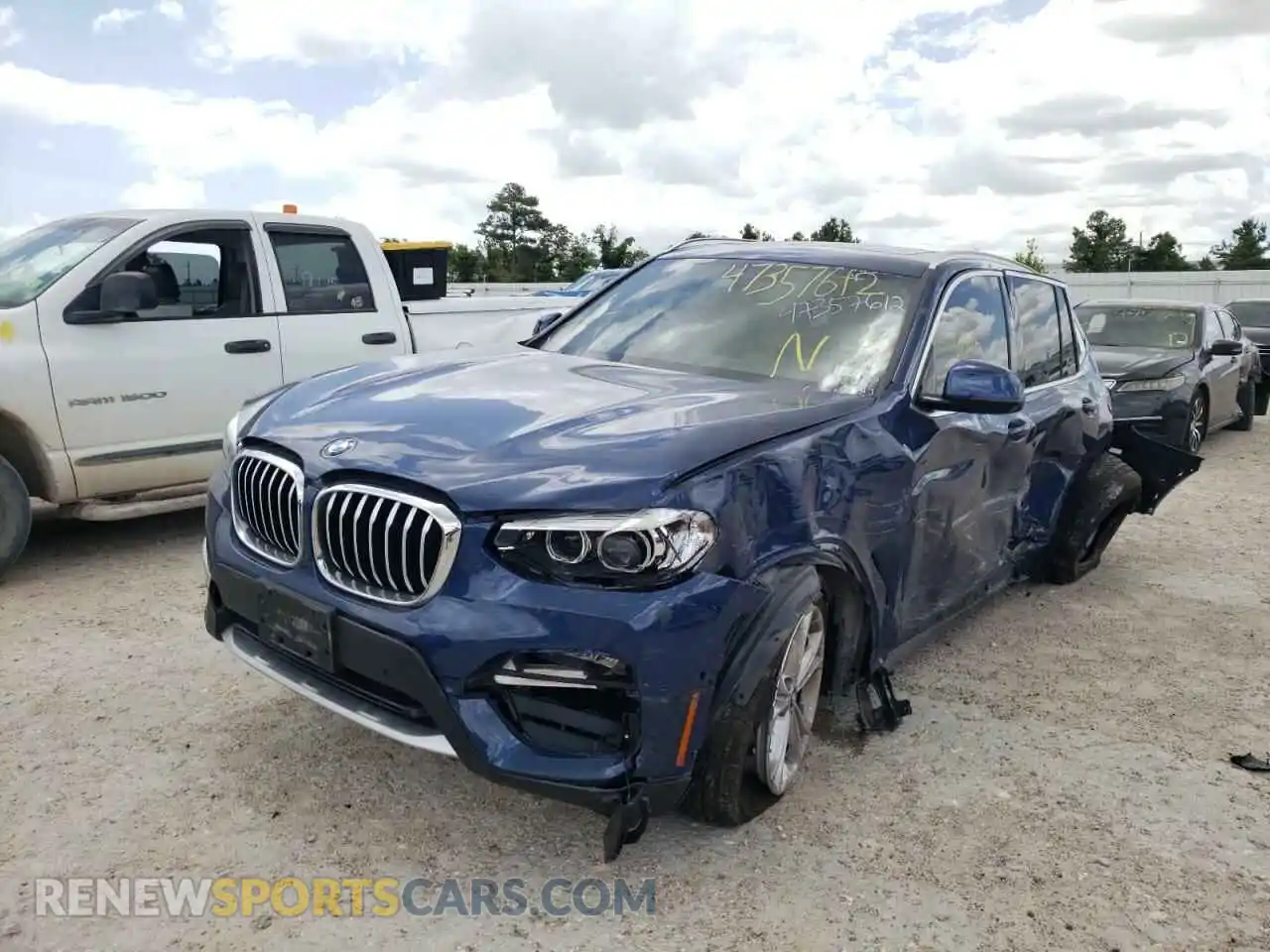 2 fotografías del automóvil dañado 5UXTY3C04M9E65600 BMW X3 2021