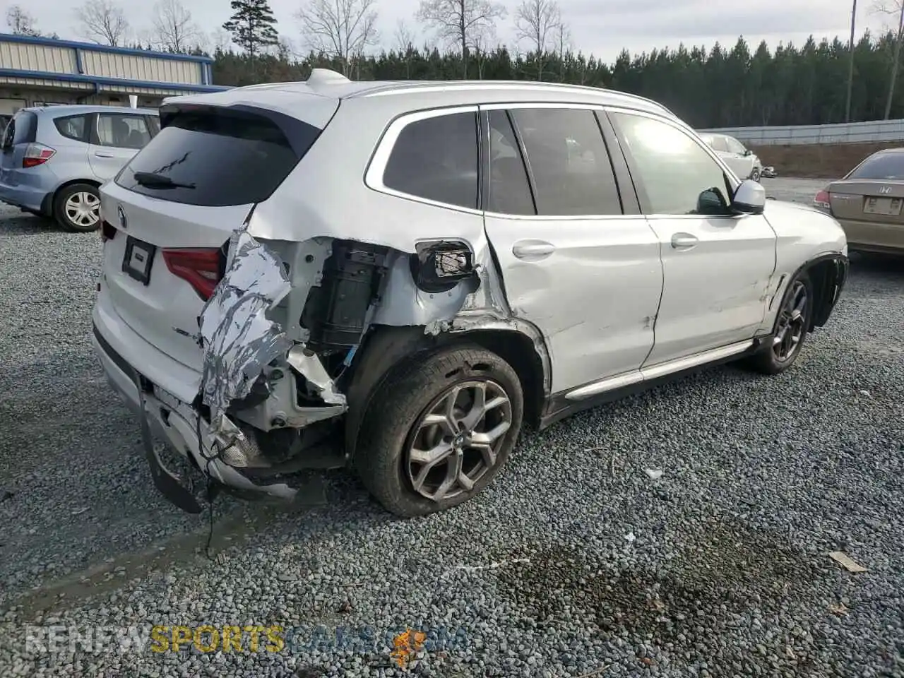 3 fotografías del automóvil dañado 5UXTY3C04M9F87664 BMW X3 2021