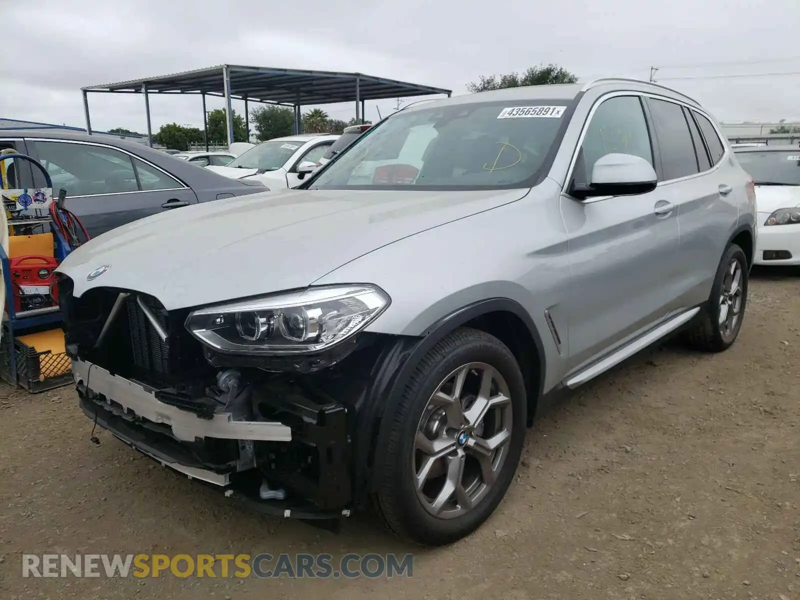 2 Photograph of a damaged car 5UXTY3C06M9E04488 BMW X3 2021