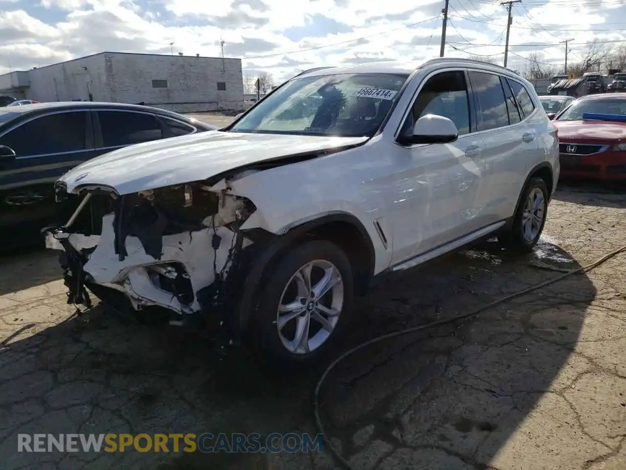 1 Photograph of a damaged car 5UXTY5C00M9G40162 BMW X3 2021