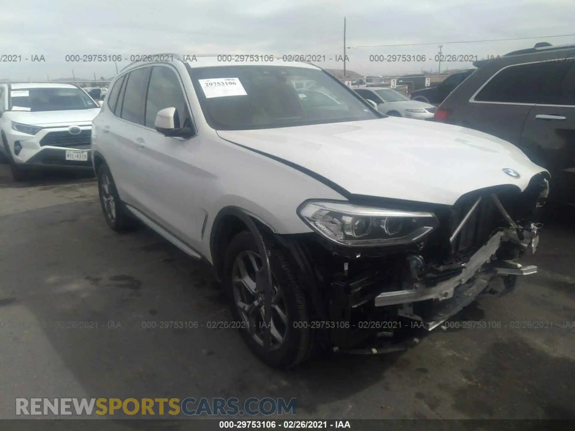 1 Photograph of a damaged car 5UXTY5C01M9F12545 BMW X3 2021