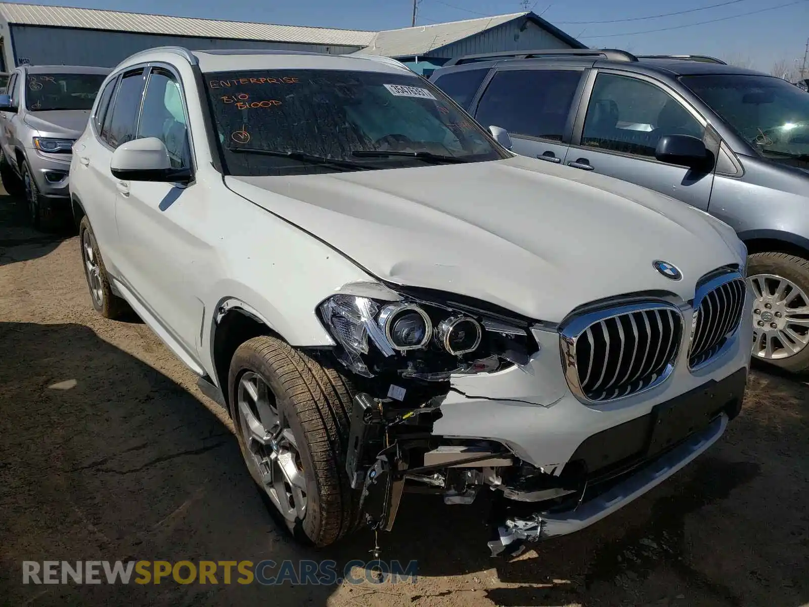 1 Photograph of a damaged car 5UXTY5C02M9F11498 BMW X3 2021