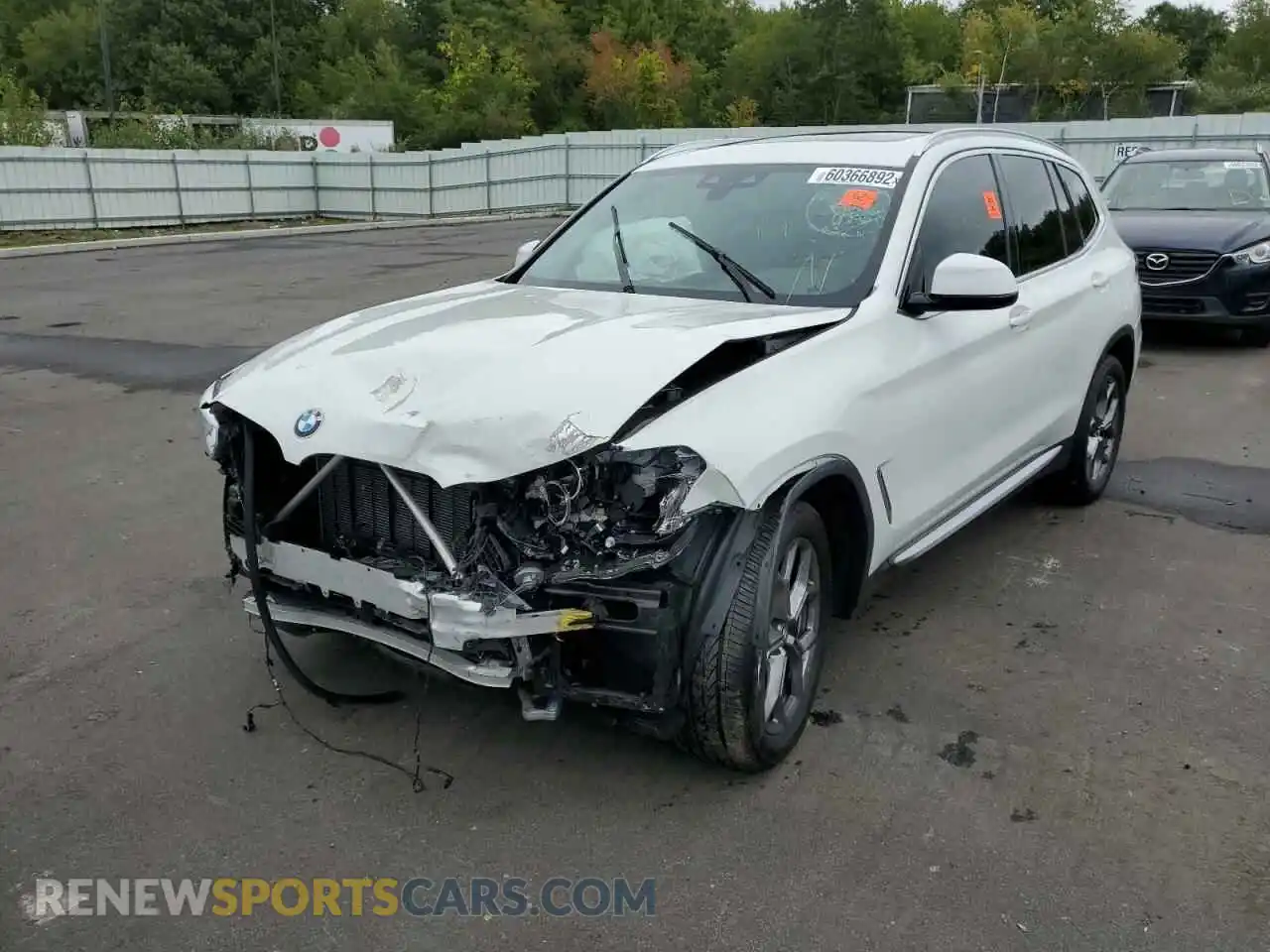 2 fotografías del automóvil dañado 5UXTY5C03M9E37783 BMW X3 2021
