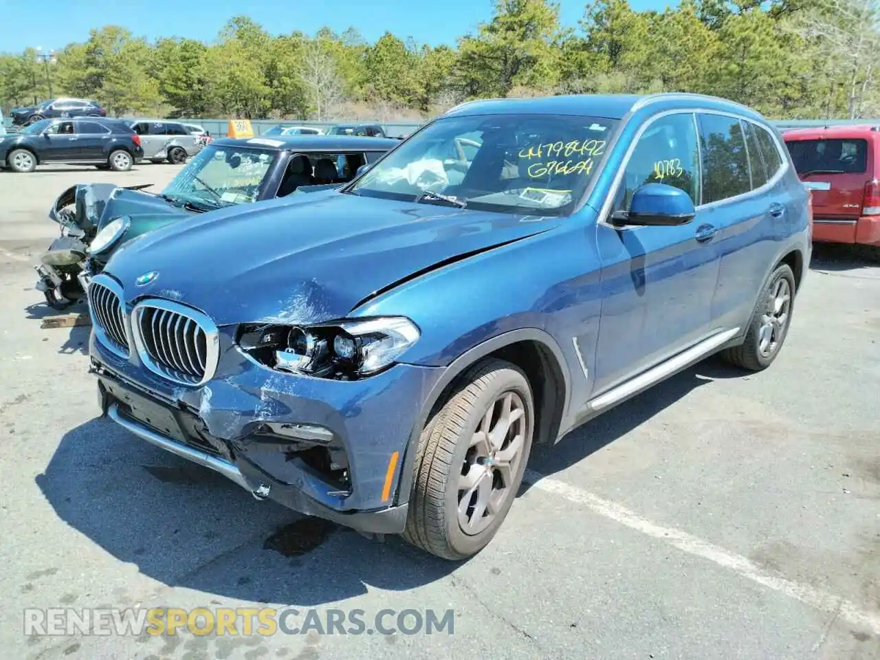 2 fotografías del automóvil dañado 5UXTY5C04M9G76694 BMW X3 2021