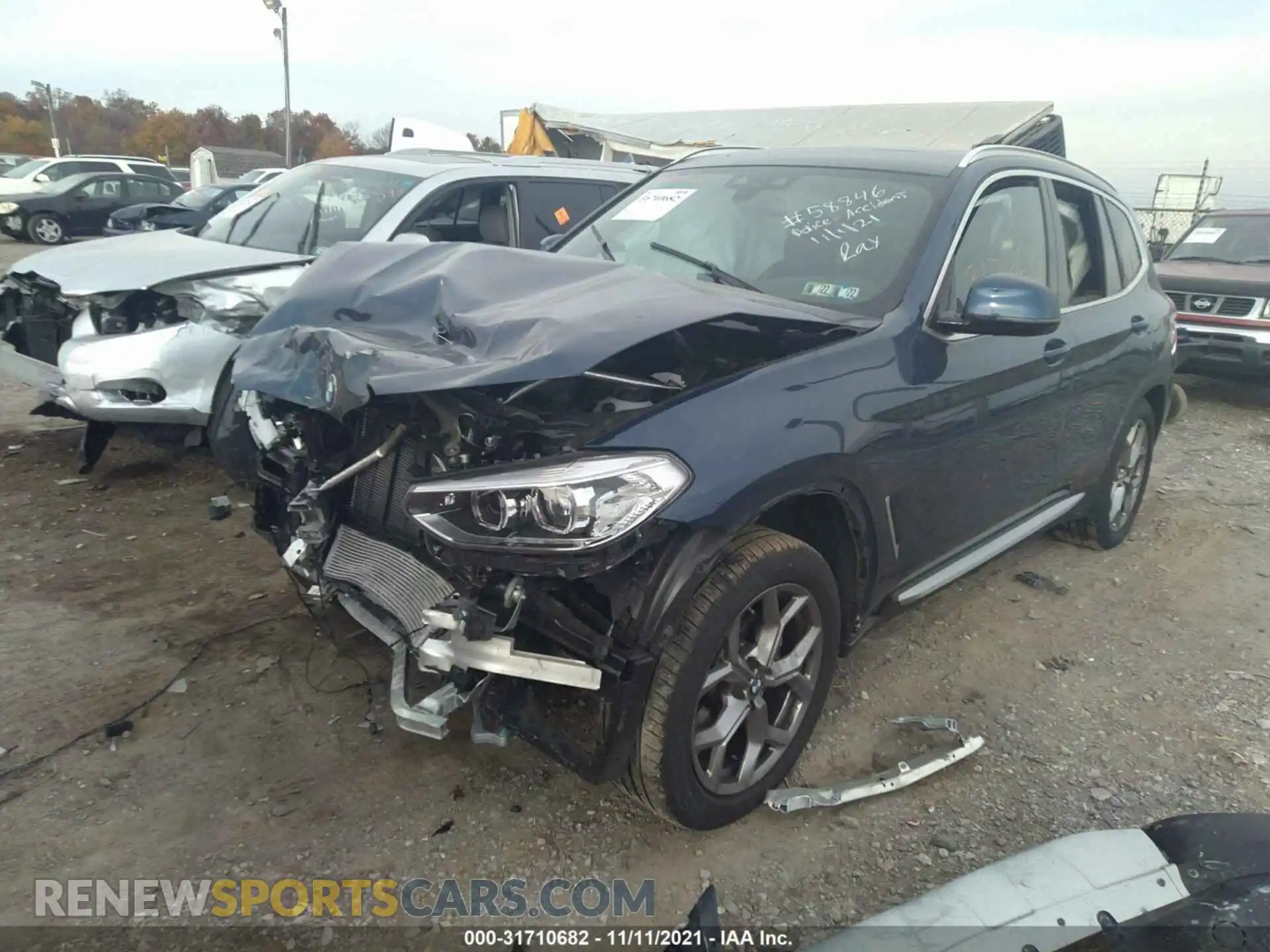 2 Фотография поврежденного автомобиля 5UXTY5C07M9E42162 BMW X3 2021