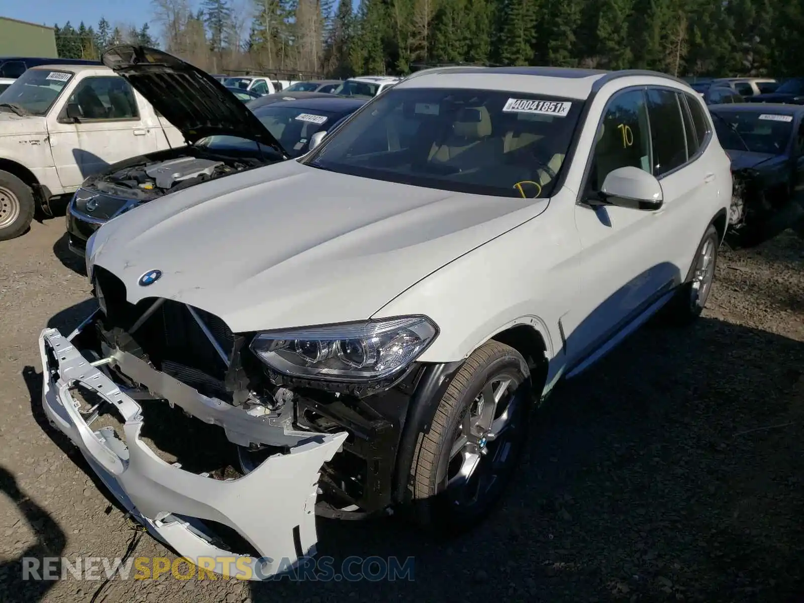 2 Photograph of a damaged car 5UXTY5C08M9F57871 BMW X3 2021