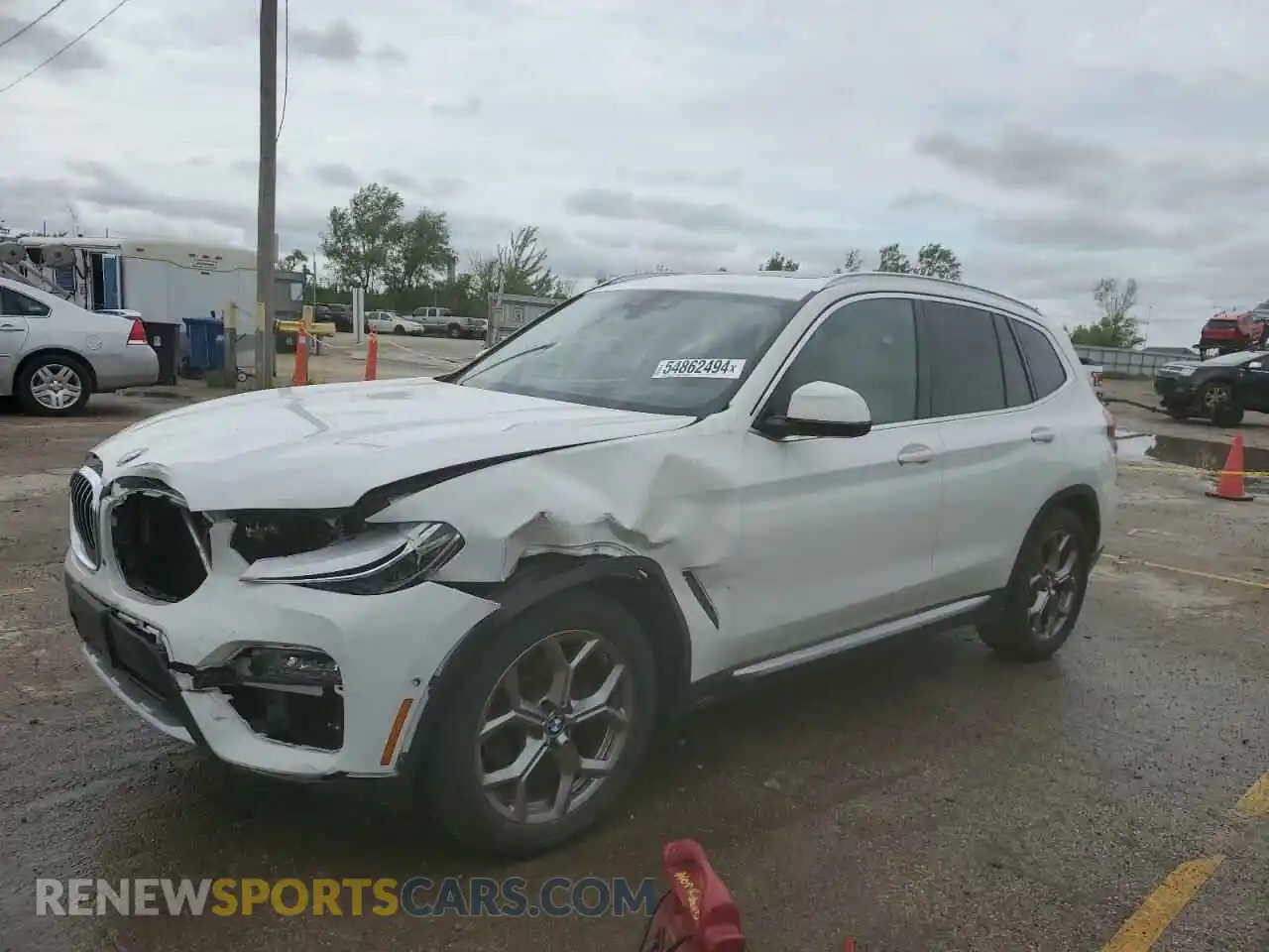1 Photograph of a damaged car 5UXTY5C09M9F31750 BMW X3 2021