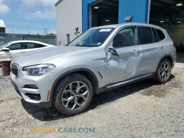 1 Photograph of a damaged car 5UXTY5C09M9F78762 BMW X3 2021