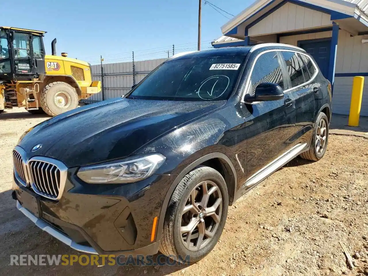 1 Photograph of a damaged car 5UX43DP01N9J60119 BMW X3 2022