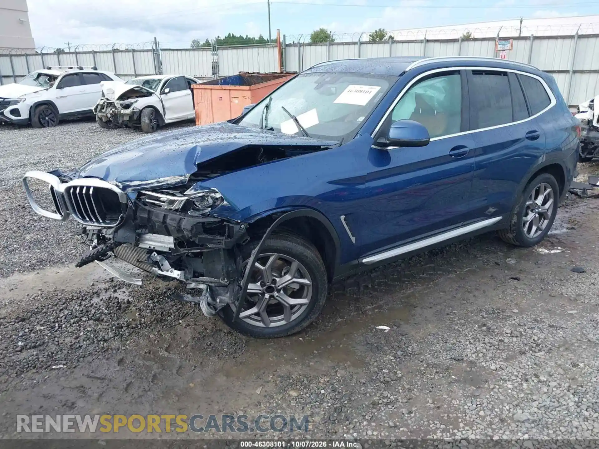 2 Photograph of a damaged car 5UX43DP03N9K19445 BMW X3 2022