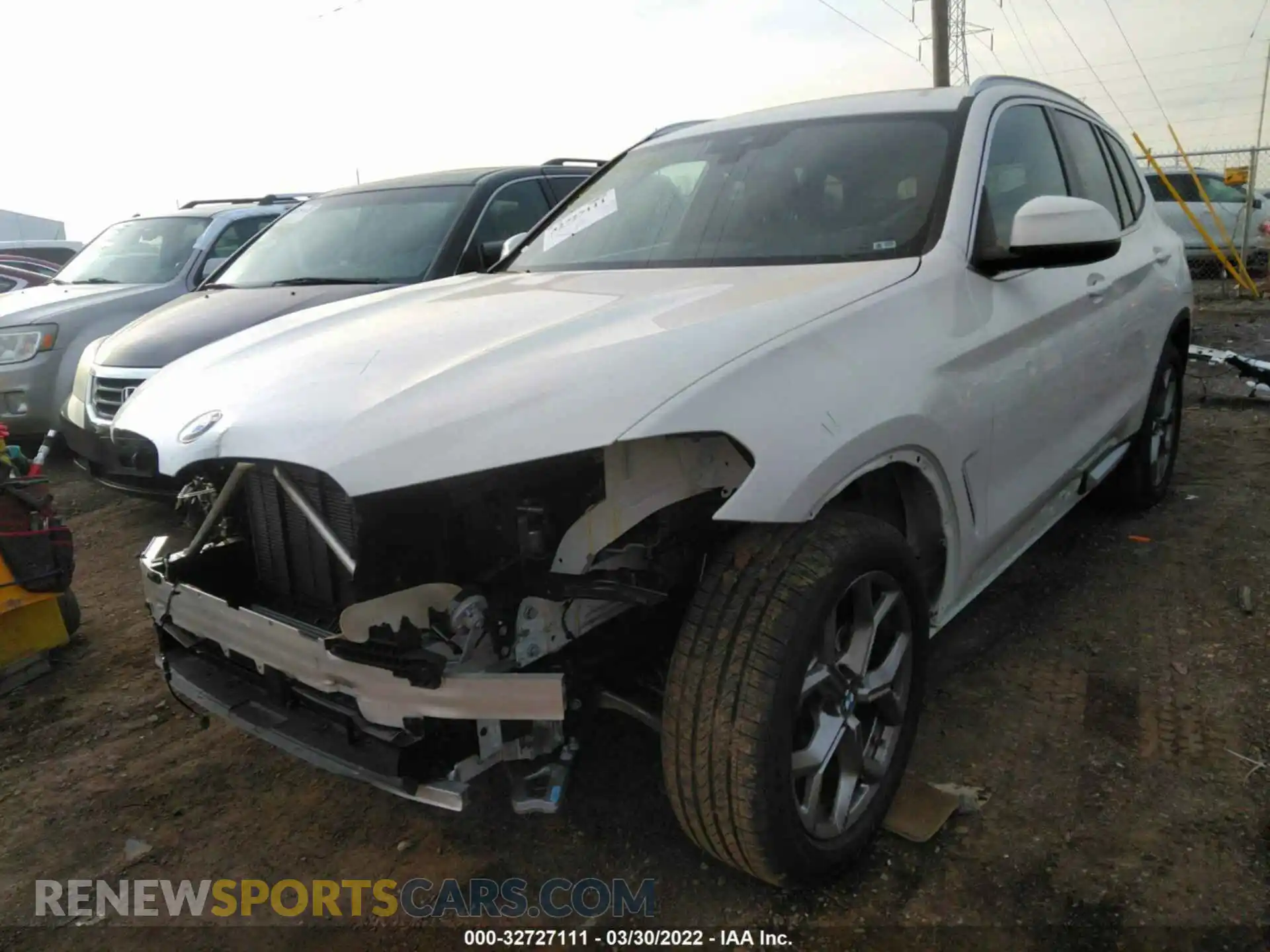 2 fotografías del automóvil dañado 5UX53DP01N9K75954 BMW X3 2022