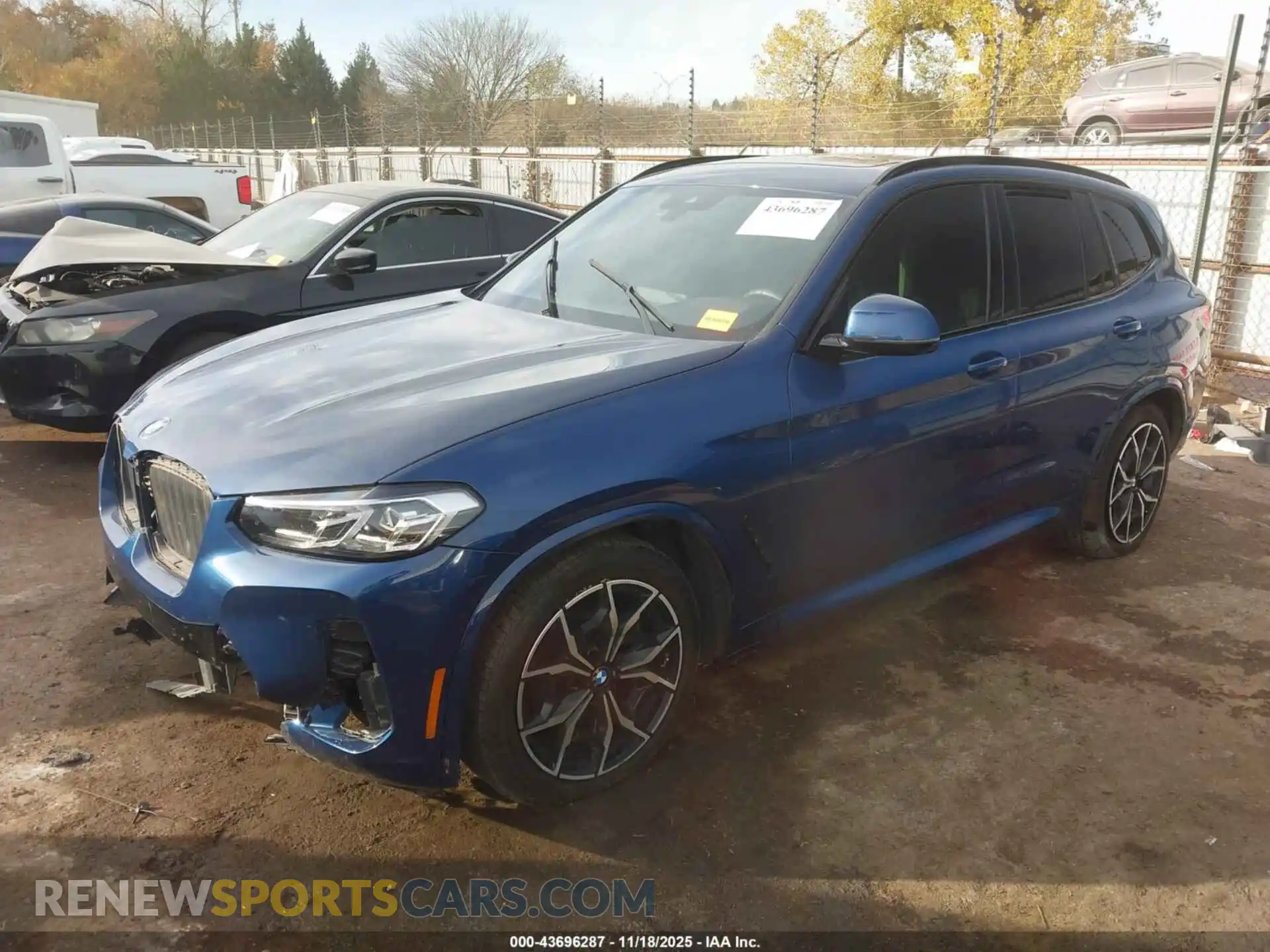 2 fotografías del automóvil dañado 5UX53DP01N9M44080 BMW X3 2022