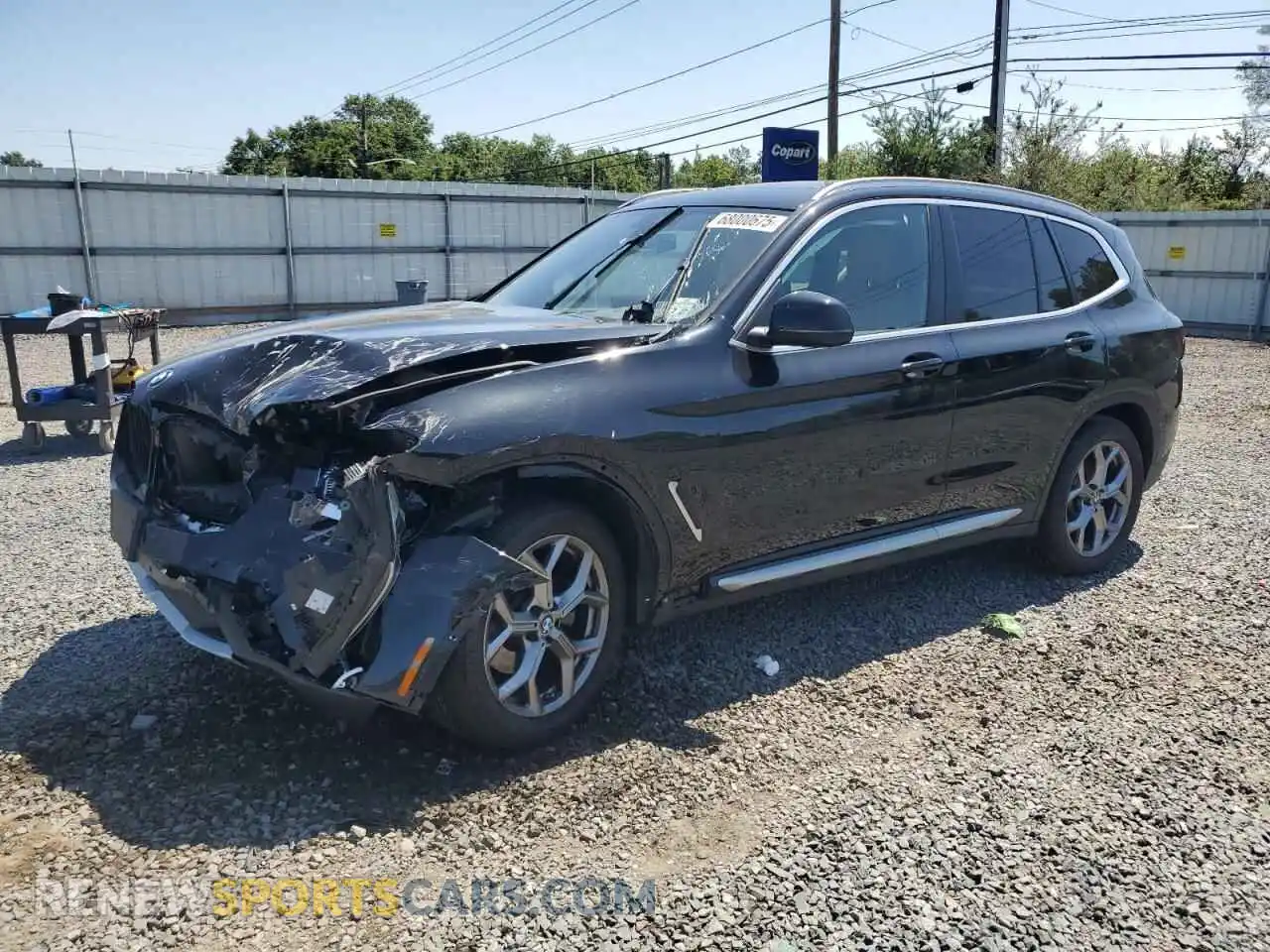 1 fotografías del automóvil dañado 5UX53DP01N9N30943 BMW X3 2022
