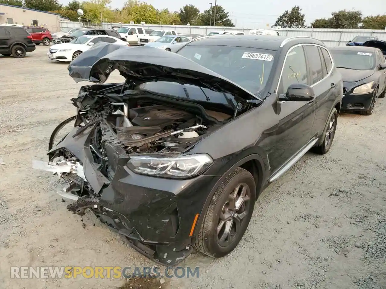2 Photograph of a damaged car 5UX53DP05N9J71760 BMW X3 2022
