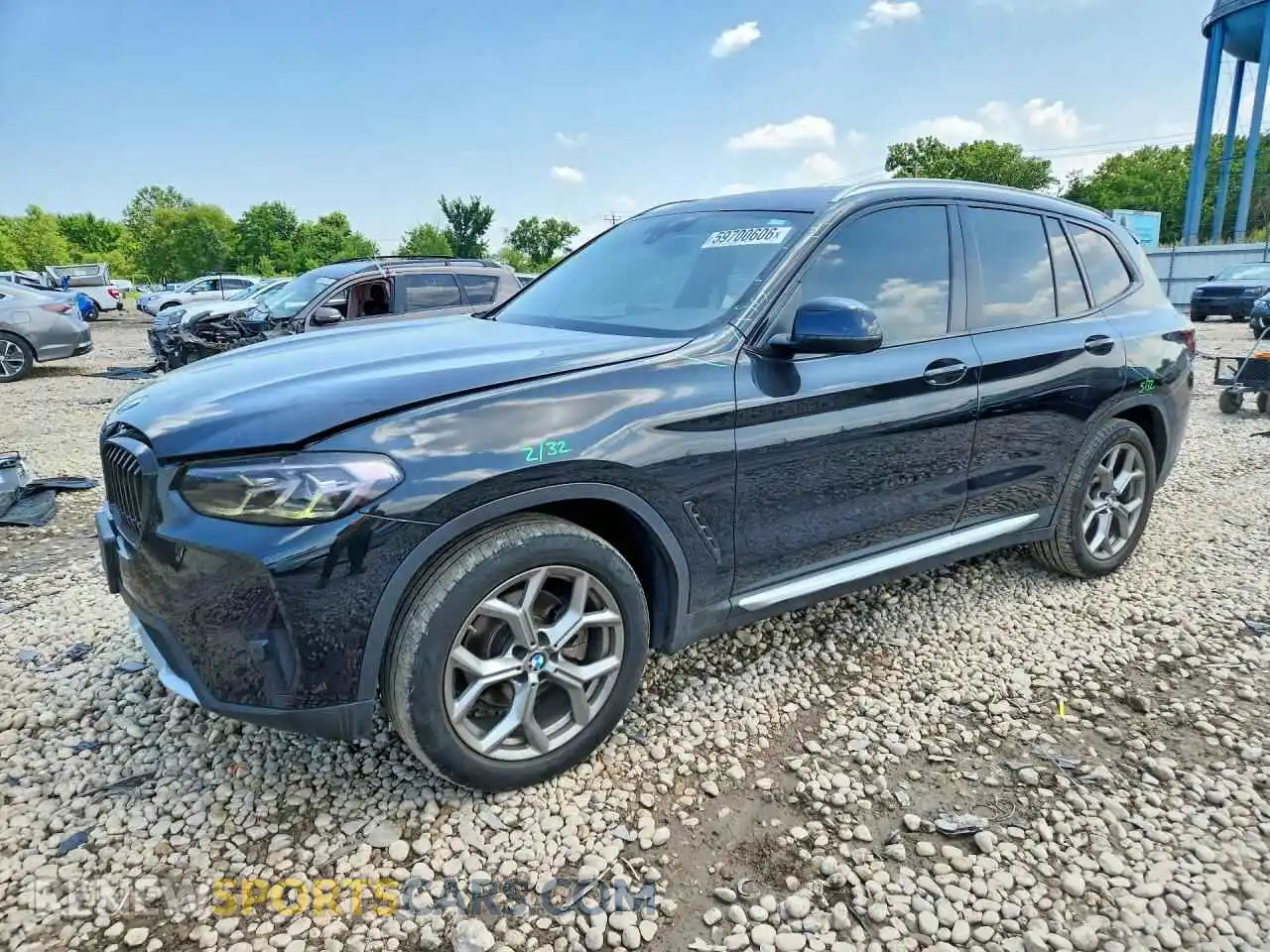 1 fotografías del automóvil dañado 5UX53DP05N9L45388 BMW X3 2022
