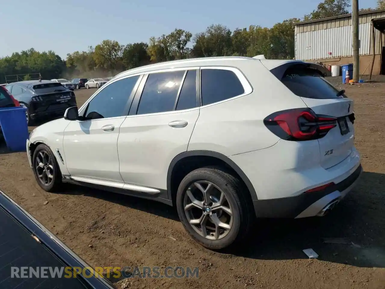 2 Photograph of a damaged car 5UX53DP07N9L96844 BMW X3 2022