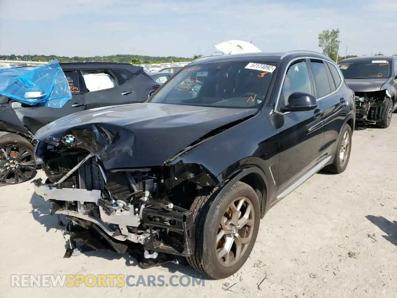 2 Photograph of a damaged car 5UX53DP08N9L88705 BMW X3 2022