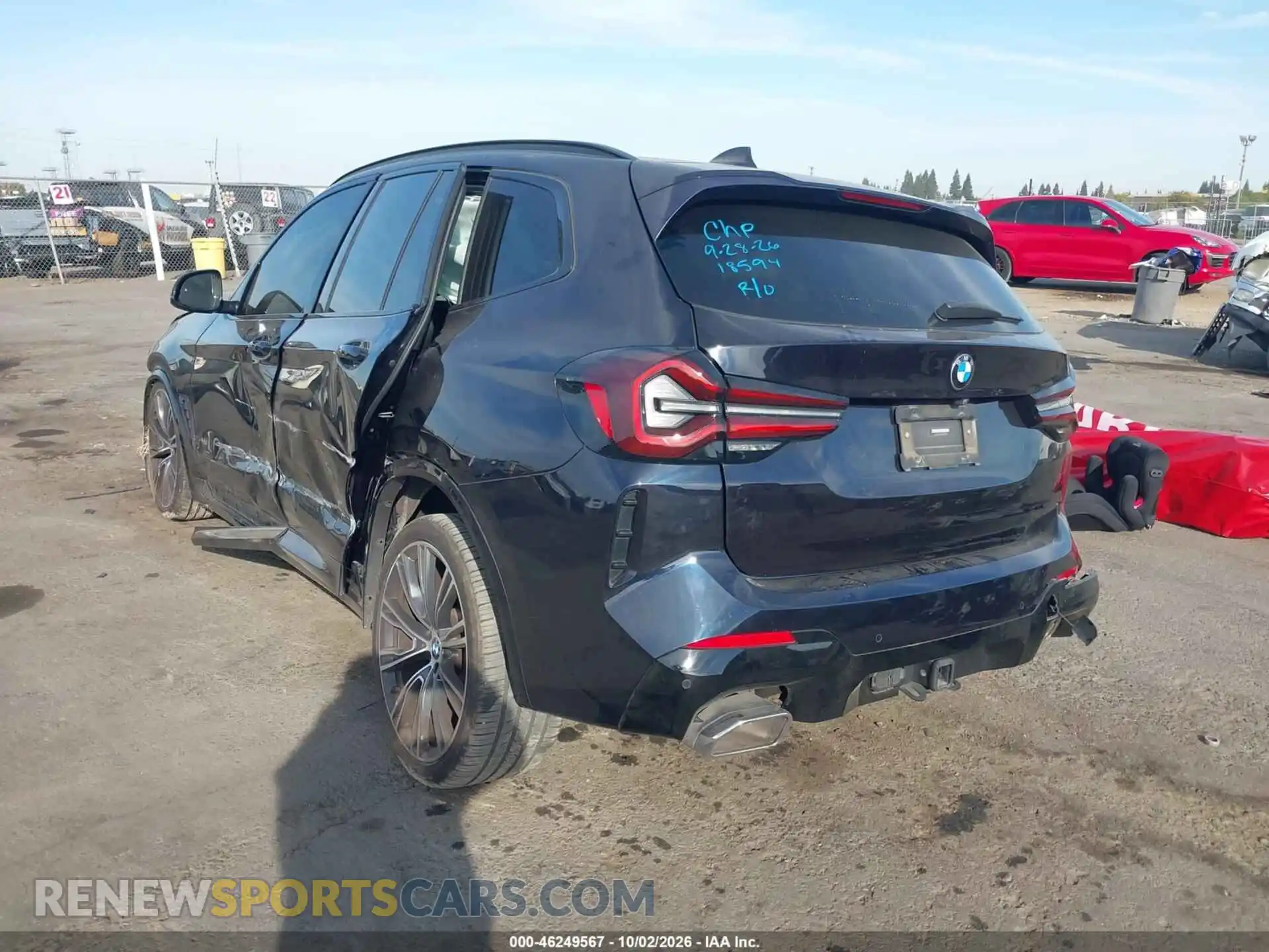 3 fotografías del automóvil dañado 5UX53DP08N9M13778 BMW X3 2022