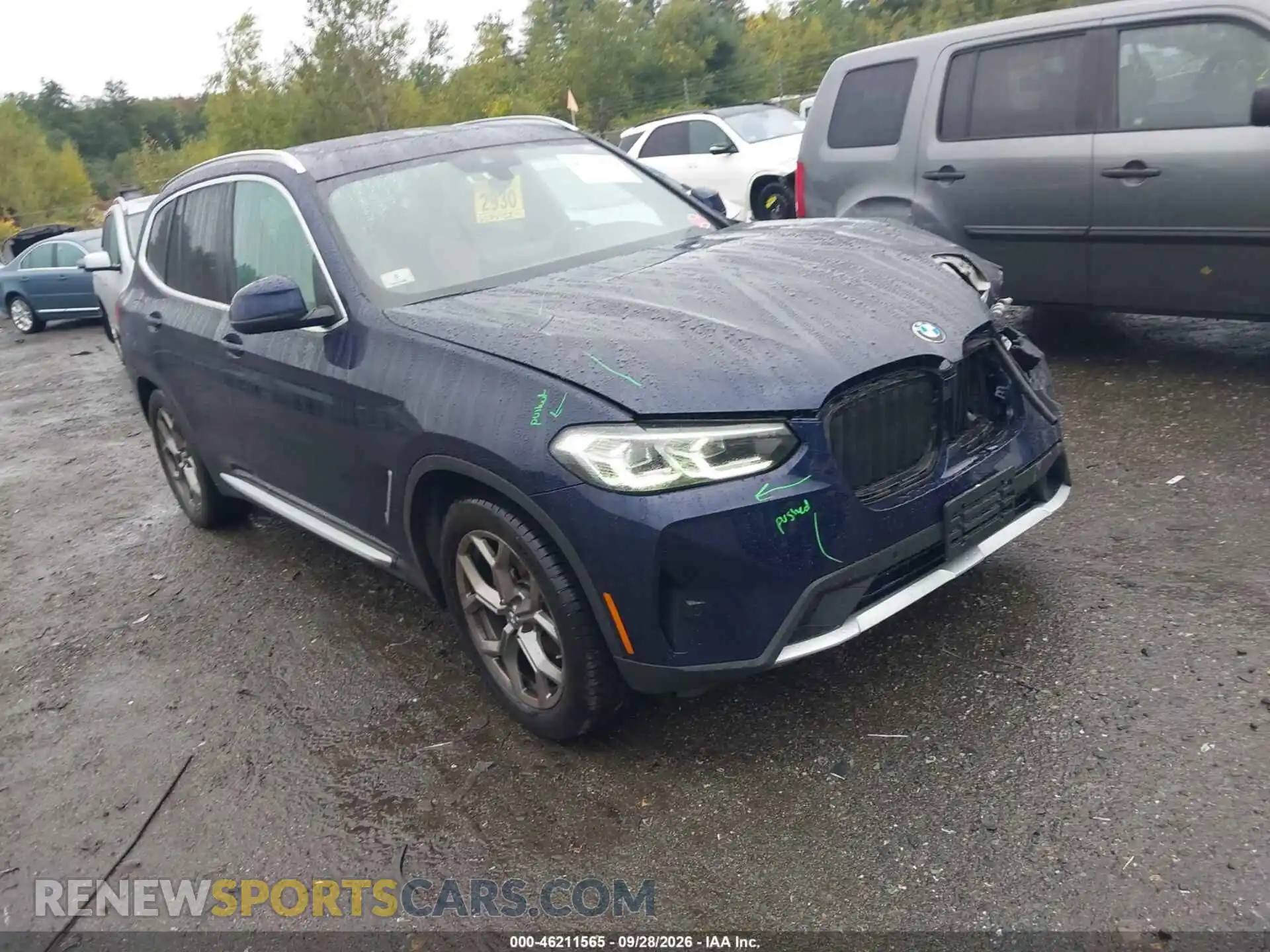 1 Photograph of a damaged car 5UX53DP08N9M93678 BMW X3 2022
