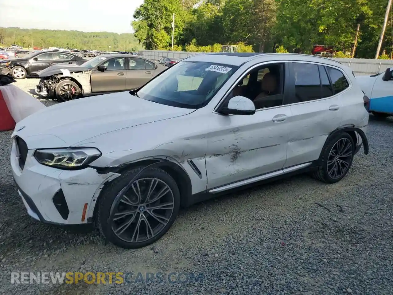 1 Photograph of a damaged car WBX57DP07NN124178 BMW X3 2022