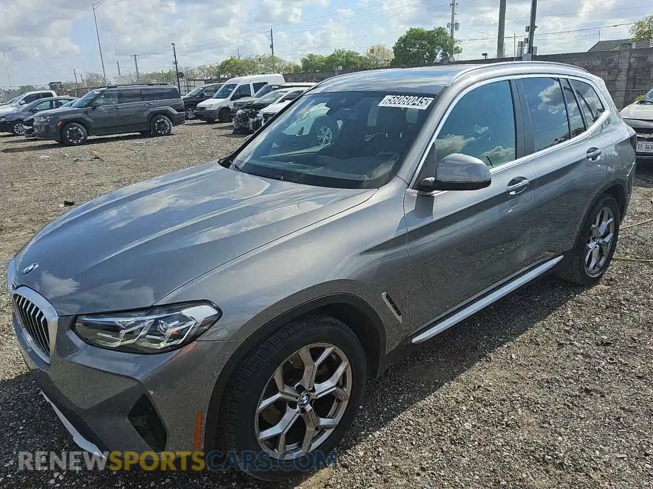1 Photograph of a damaged car 5UX43DP03P9S25216 BMW X3 2023