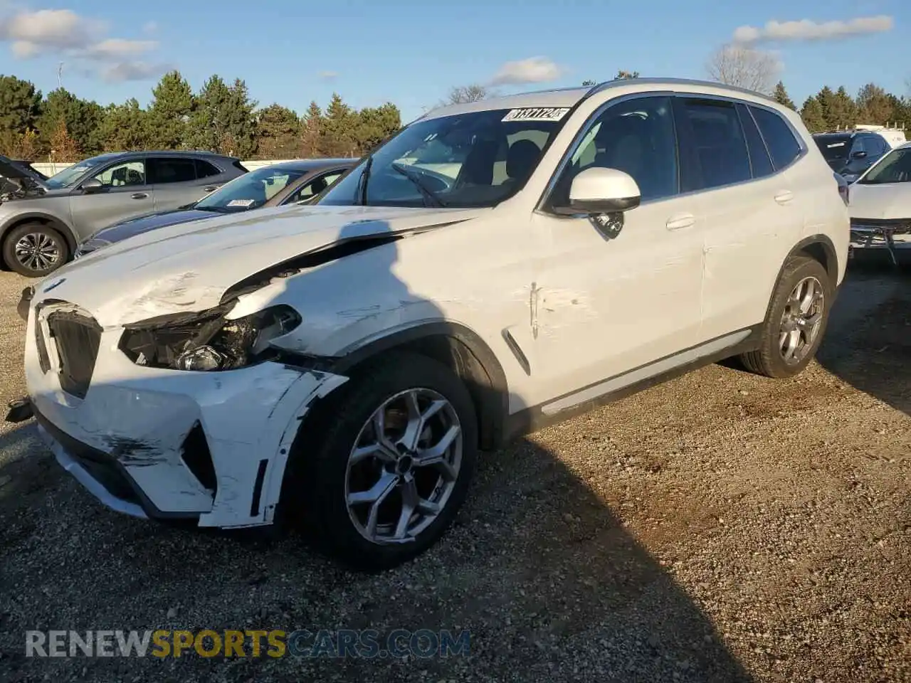 1 Photograph of a damaged car 5UX43DP03R9T69657 BMW X3 2024